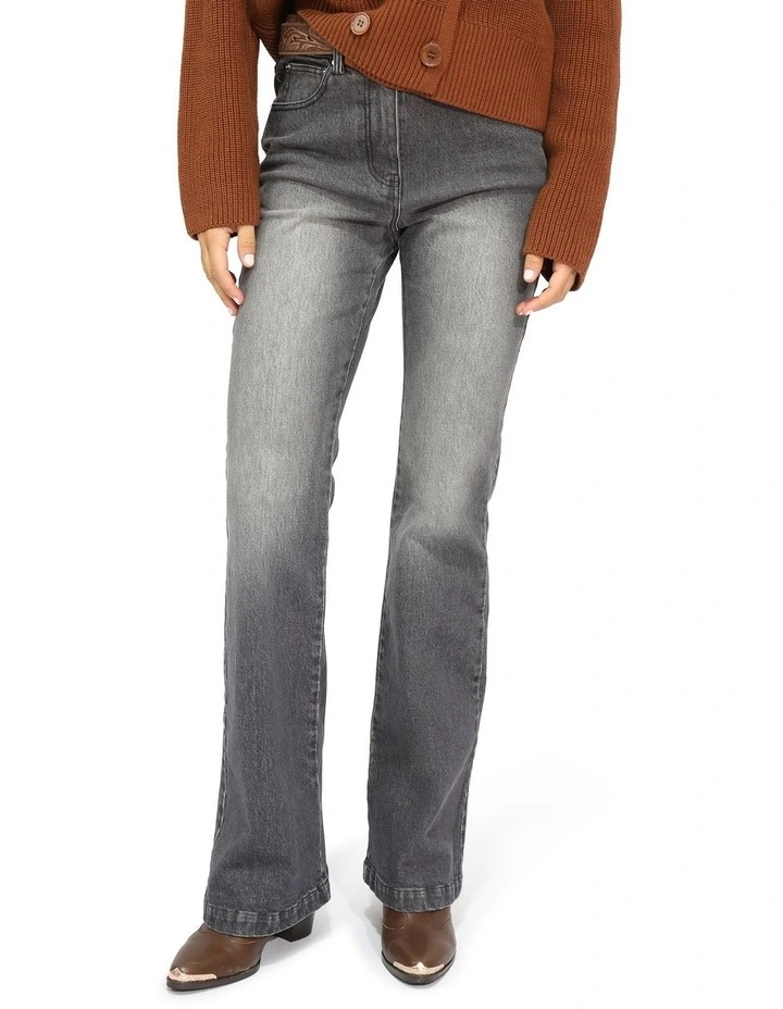 Top Score Bootleg Jean in Medium Black Wash image 2