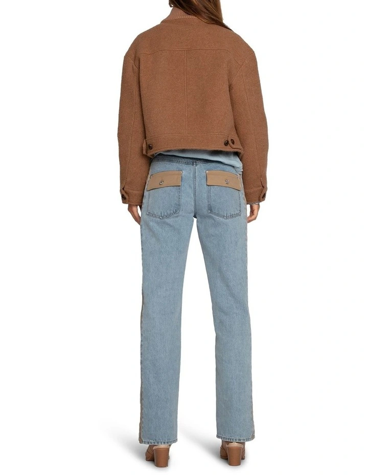 Rebel Mid Rise Side Stripe Denim Jeans in Light Denim Wash image 3