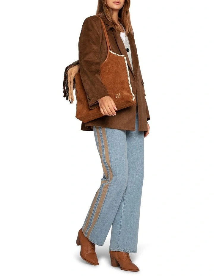 Rebel Mid Rise Side Stripe Denim Jeans in Light Denim Wash image 7
