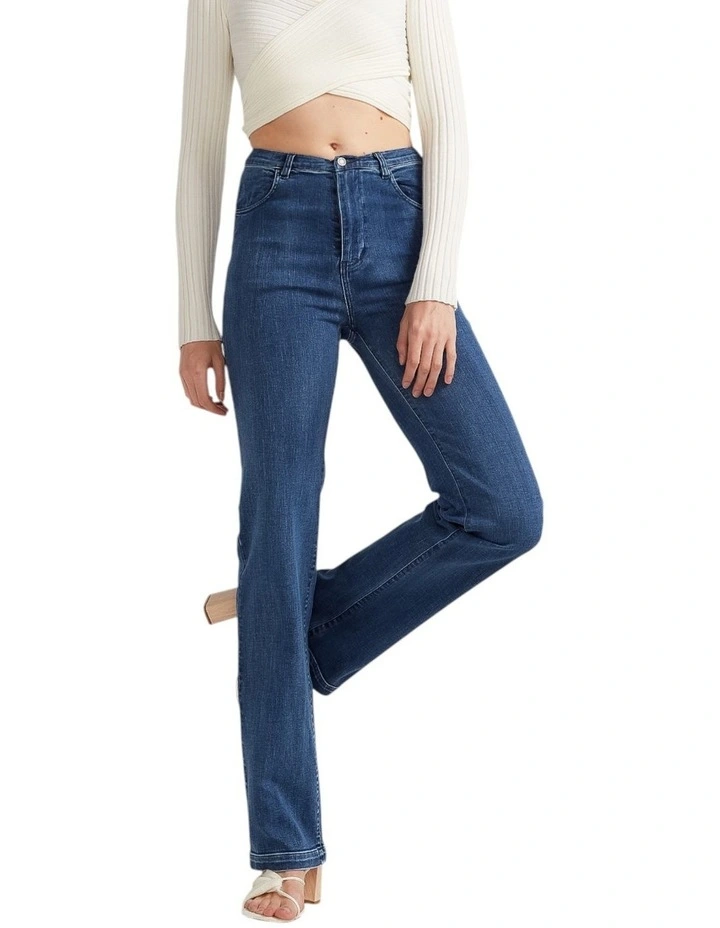Impossible Highs Bootleg Jean in Dark Wash image 6