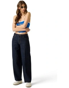 Guess Jeans High-Rise Barrel Jeans in Blue