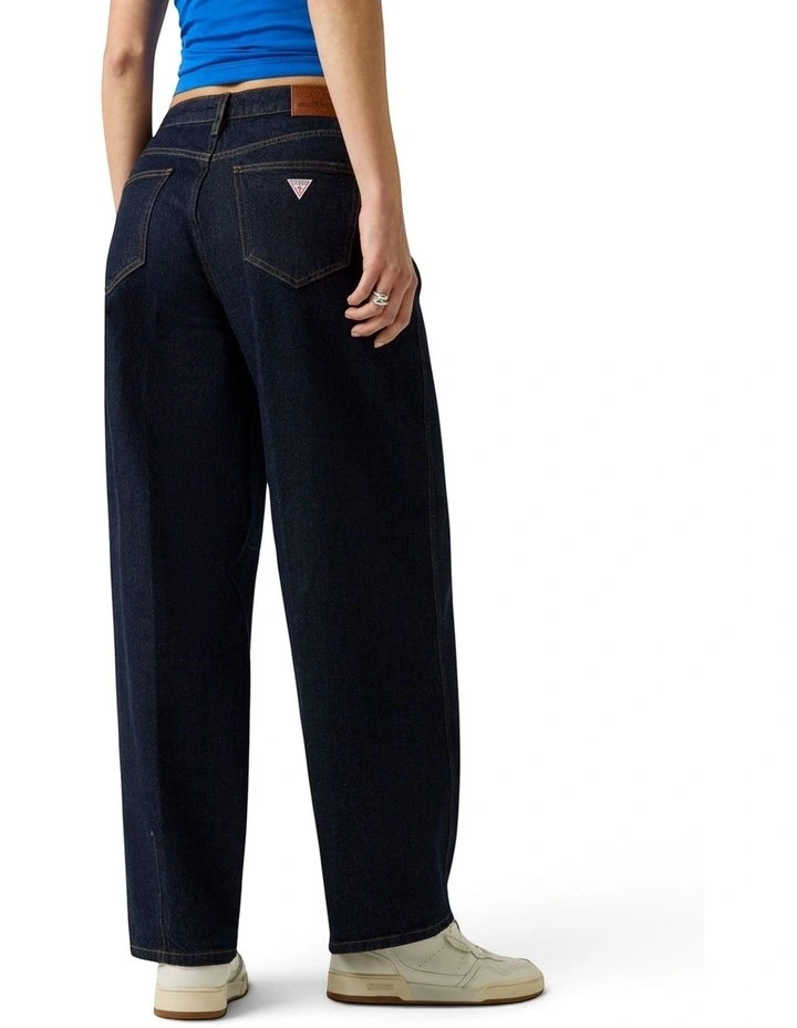 Guess Jeans High-Rise Barrel Jeans in Blue image 2