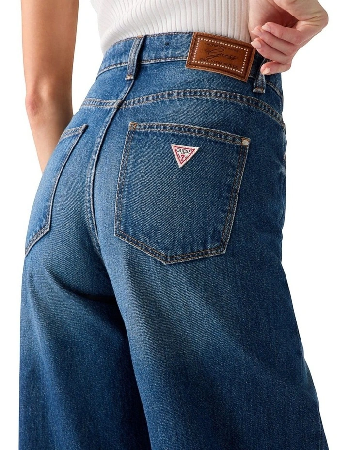 High-Rise Palazzo Wide Leg Jeans in Blue image 4