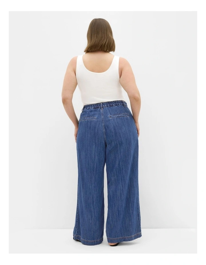 Plus Size Freya Oversized Wide Leg Jean in Mid Wash image 2