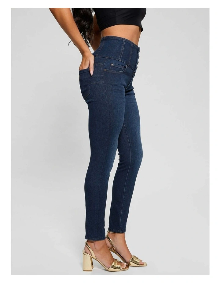 High-Rise Corset Shape Up Jeans in Seductive Blue image 3