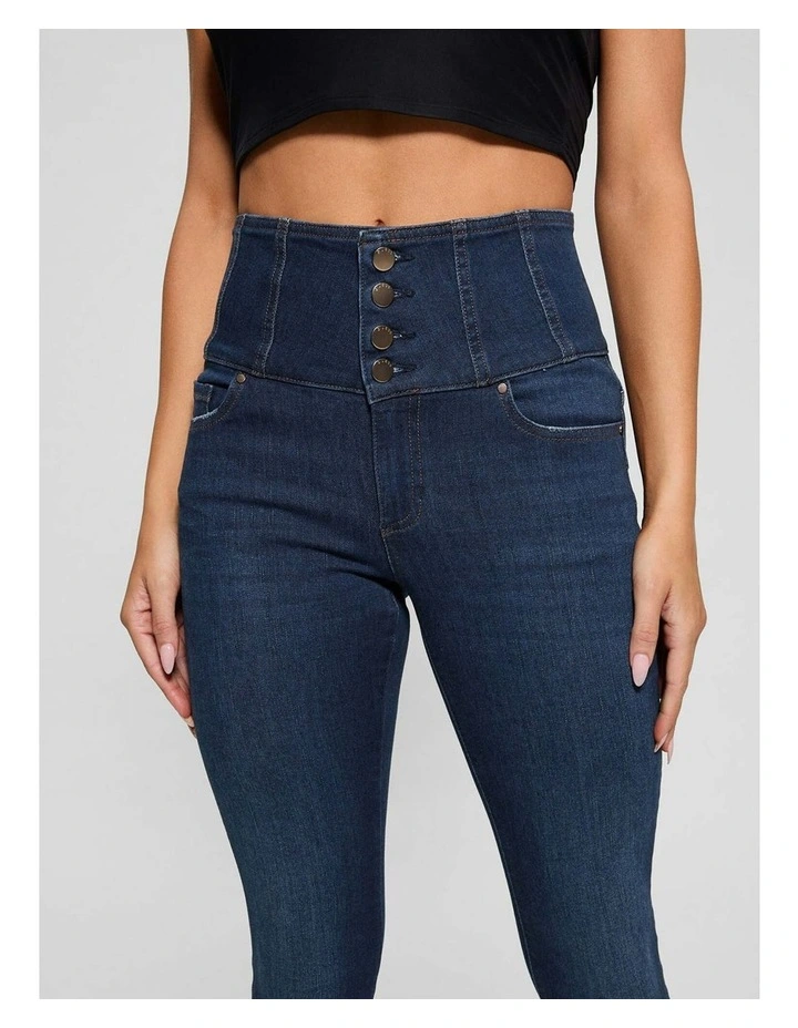 High-Rise Corset Shape Up Jeans in Seductive Blue image 5