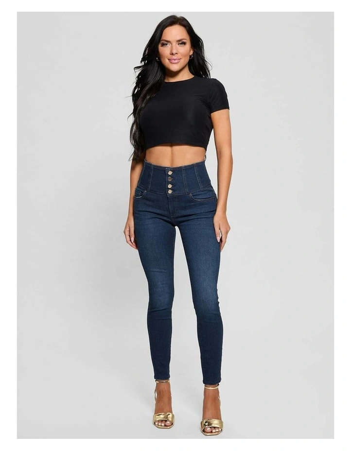 High-Rise Corset Shape Up Jeans in Seductive Blue image 6