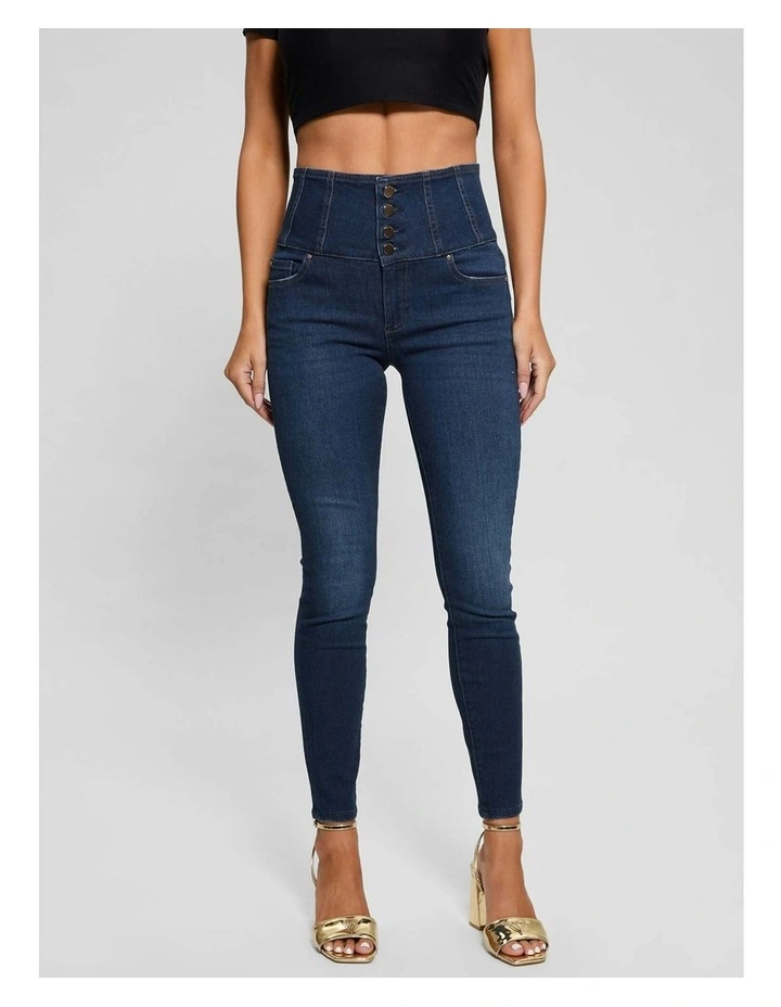 High-Rise Corset Shape Up Jeans in Seductive Blue image 7