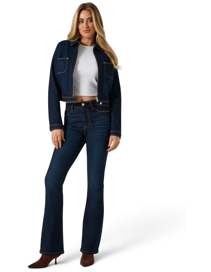 High-Rise Sexy Flare Jeans in Dark Wash image 1