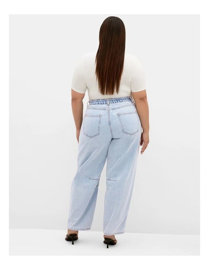 Plus Size Harley Fit Jas Barrel Leg Ankle Grazer Jean in Light Wash image 2