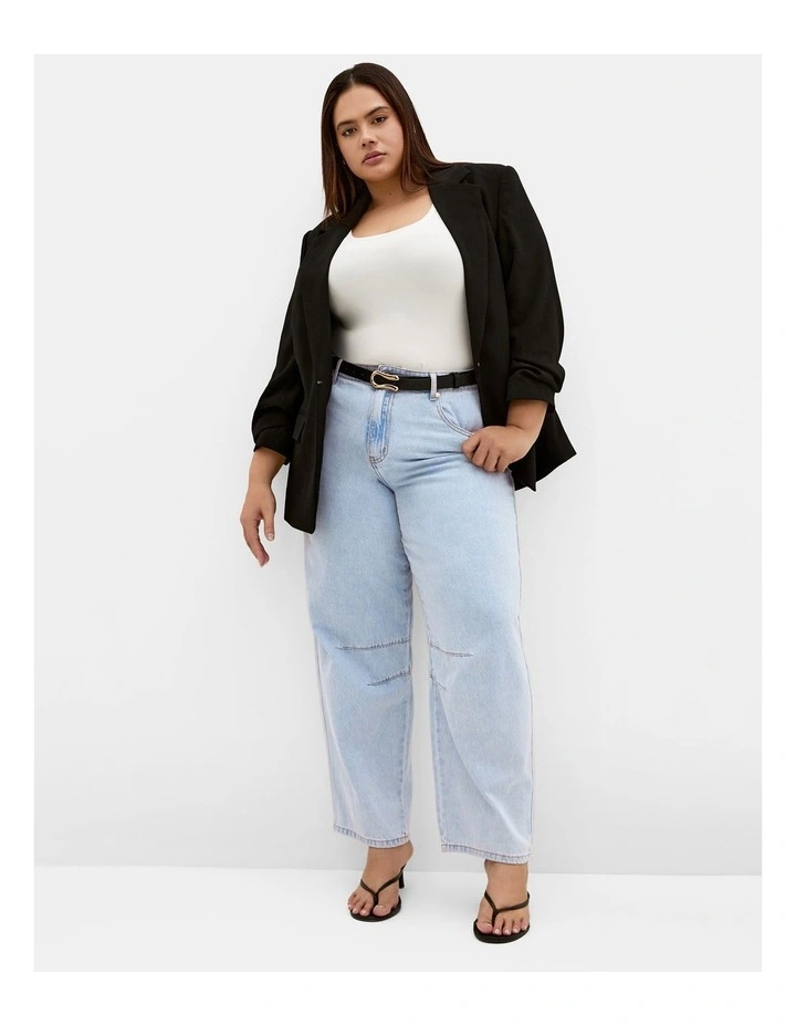 Plus Size Harley Fit Jas Barrel Leg Ankle Grazer Jean in Light Wash image 3