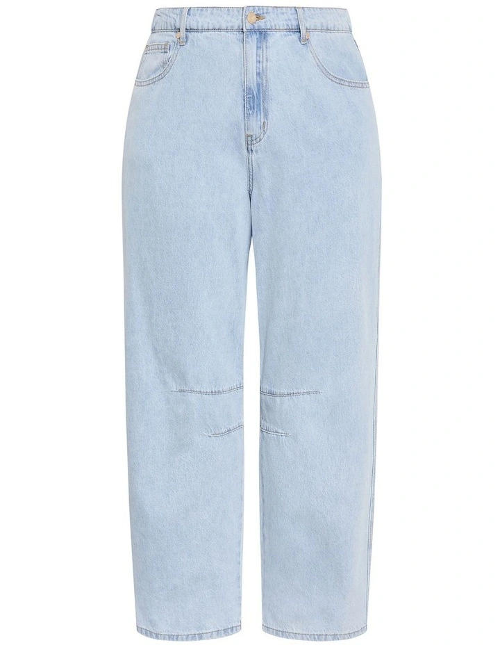 Plus Size Harley Fit Jas Barrel Leg Ankle Grazer Jean in Light Wash image 4