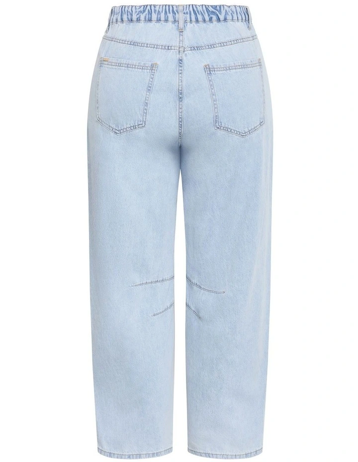 Plus Size Harley Fit Jas Barrel Leg Ankle Grazer Jean in Light Wash image 5