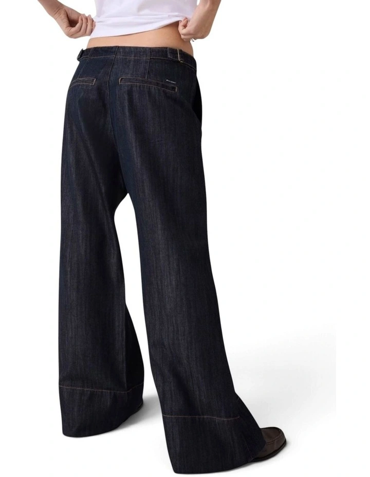 Guess Jeans Low Rise Extra Wide Chino Jeans in Blue image 2