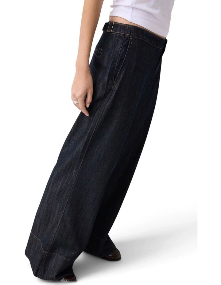 Guess Jeans Low Rise Extra Wide Chino Jeans in Blue image 3