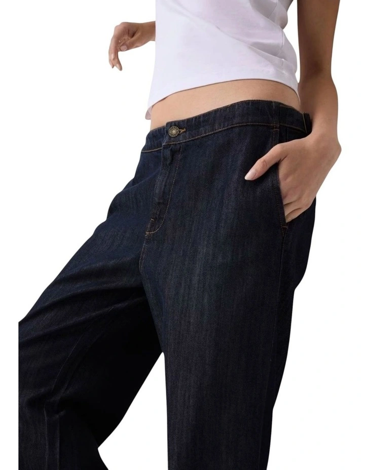 Guess Jeans Low Rise Extra Wide Chino Jeans in Blue image 4