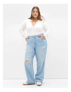 Plus Size Harley Fit Rochelle Straight Leg Jean in Light Wash