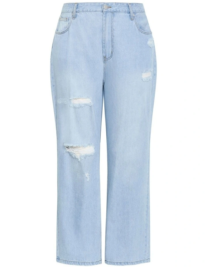 Plus Size Harley Fit Rochelle Straight Leg Jean in Light Wash image 3
