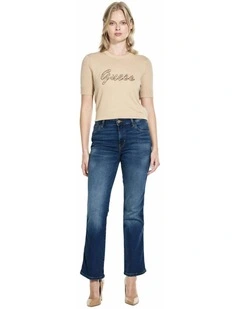 Mid-Rise Sexy Straight Jeans in Blue