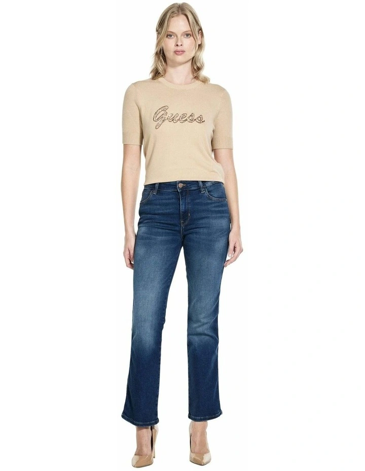 Mid-Rise Sexy Straight Jeans in Blue image 1