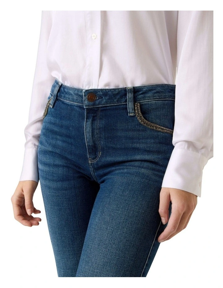 Mid-Rise Sexy Straight Jeans in Mid Indigo Wash image 4