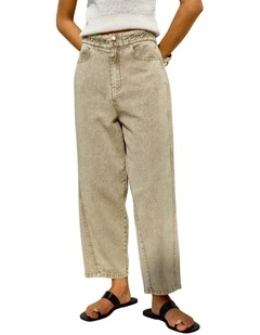 Fiora Barrel Leg Jean - Parchment