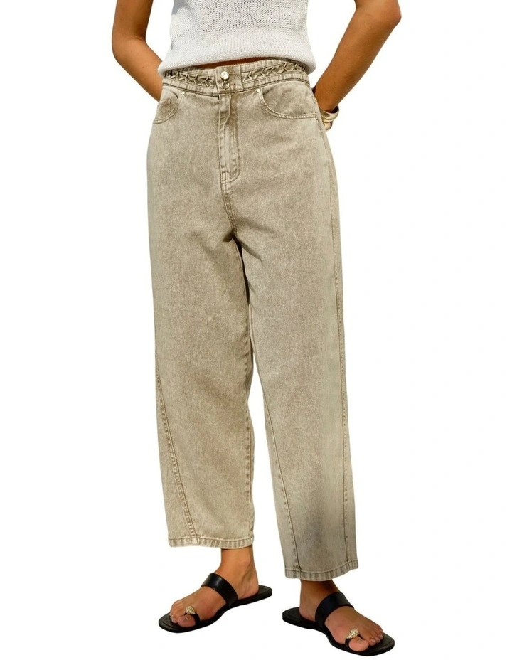 Fiora Barrel Leg Jean - Parchment image 1