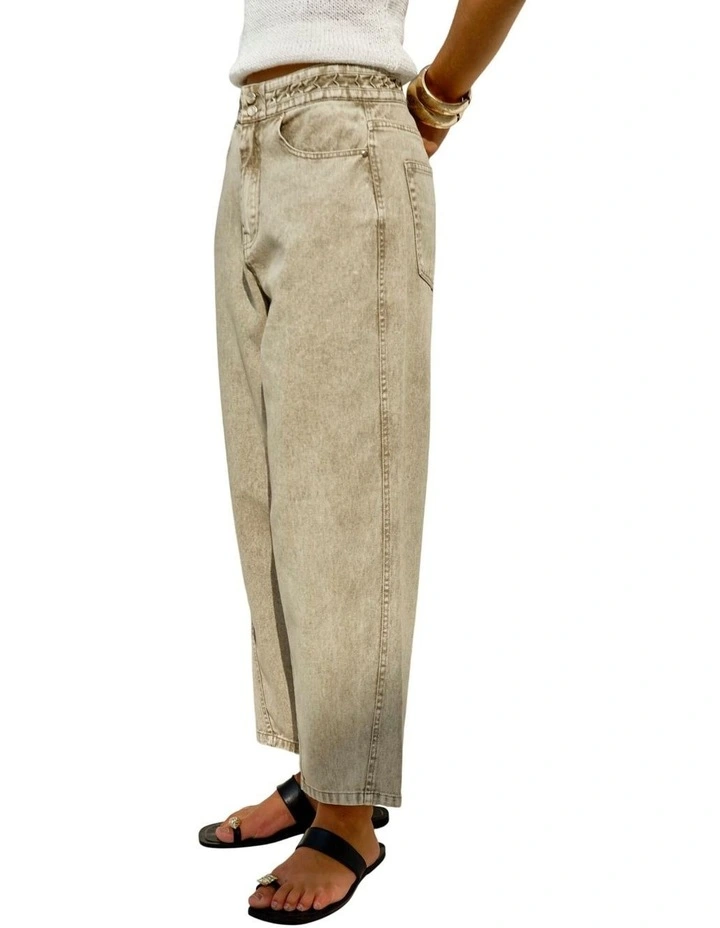 Fiora Barrel Leg Jean - Parchment image 3