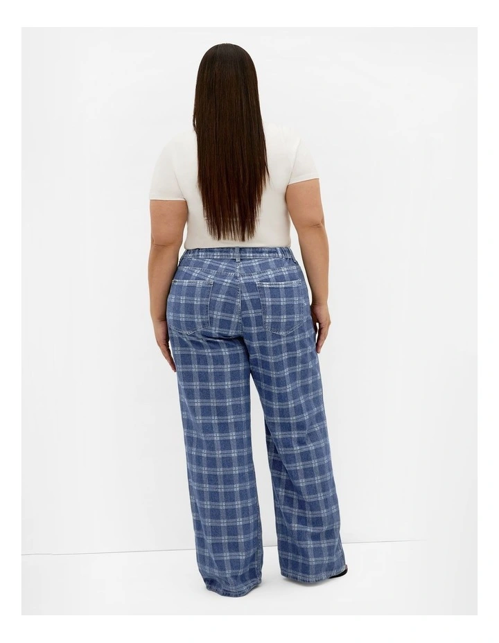 Plus Size Harley Fit Kayla Plaid Regular Jean in Dark Wash image 2