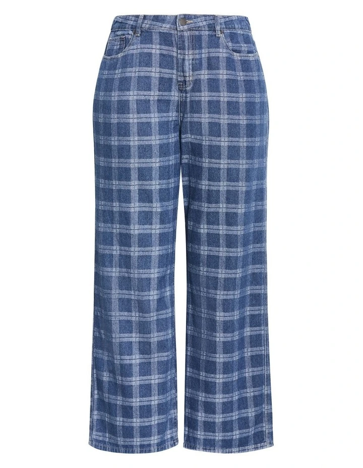 Plus Size Harley Fit Kayla Plaid Regular Jean in Dark Wash image 3
