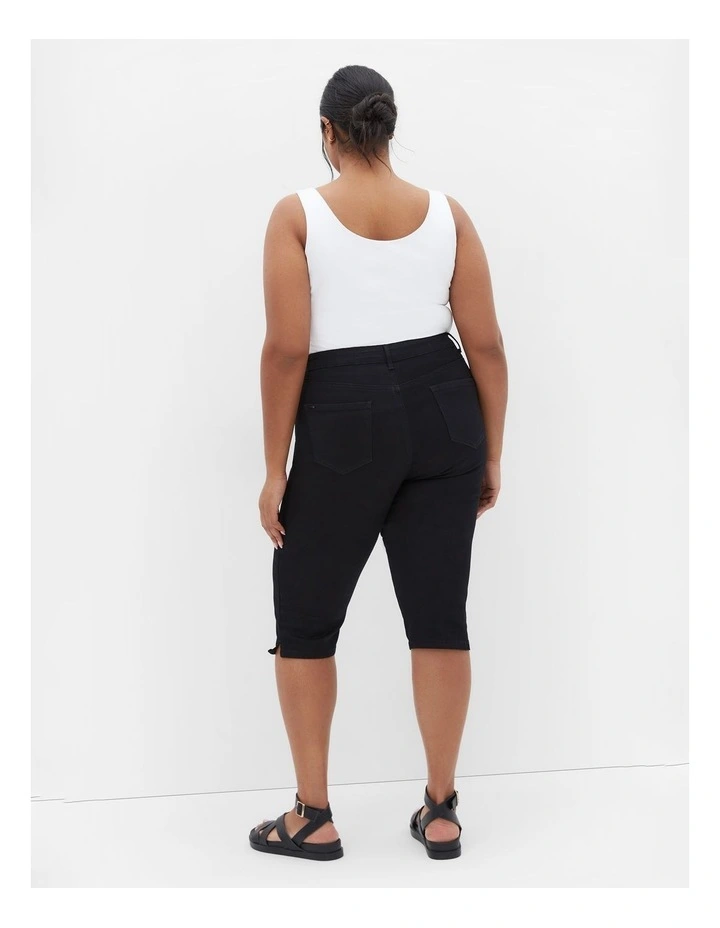 Plus Size Harley Fit Skinny Capri Crop Jean in Black image 2