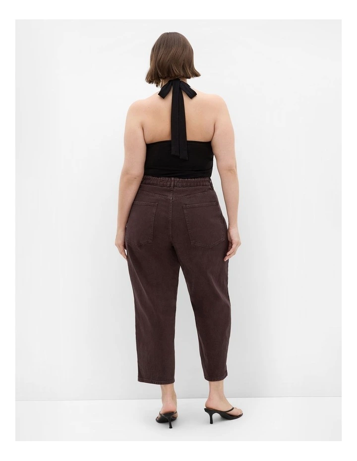 Plus Size Harley Fit Mum Ankle Grazer Jean in Chocolate image 2