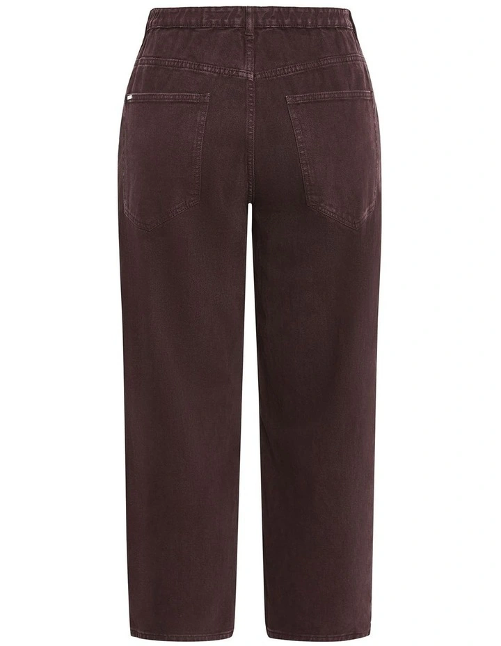 Plus Size Harley Fit Mum Ankle Grazer Jean in Chocolate image 4