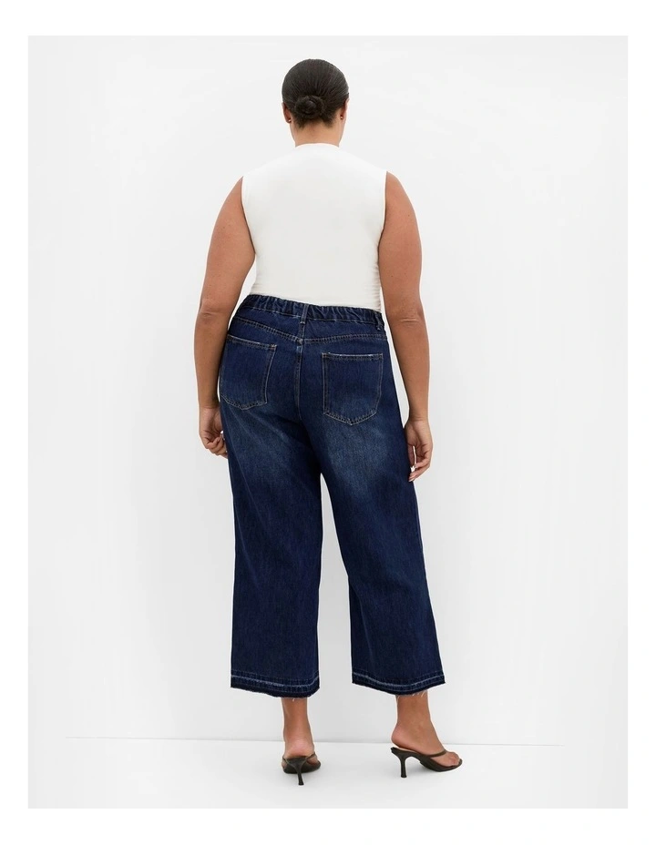 Plus Size Harley Fit Avery Wide Leg Crop Jean in Dark Wash image 2