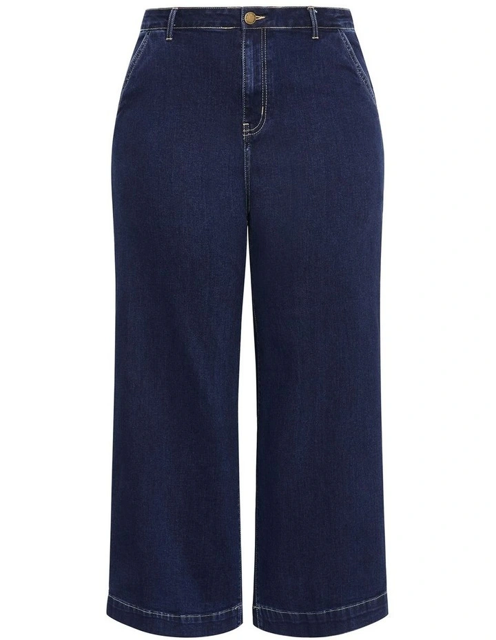 Plus Size Harley Fit Avery Wide Leg Crop Jean in Dark Wash image 3