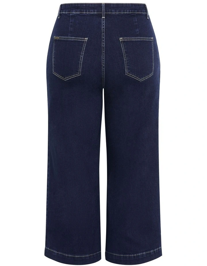 Plus Size Harley Fit Avery Wide Leg Crop Jean in Dark Wash image 4