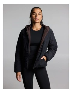 Reversible Puffer Jacket Black/Cocoa