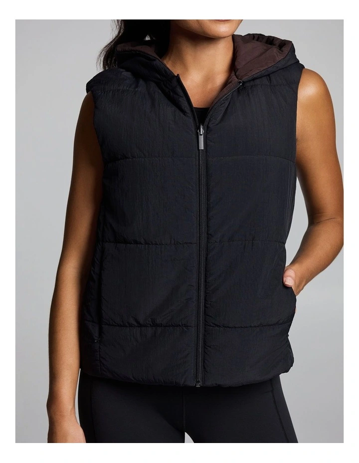 Reversible Puffer Vest Black/Cocoa image 4