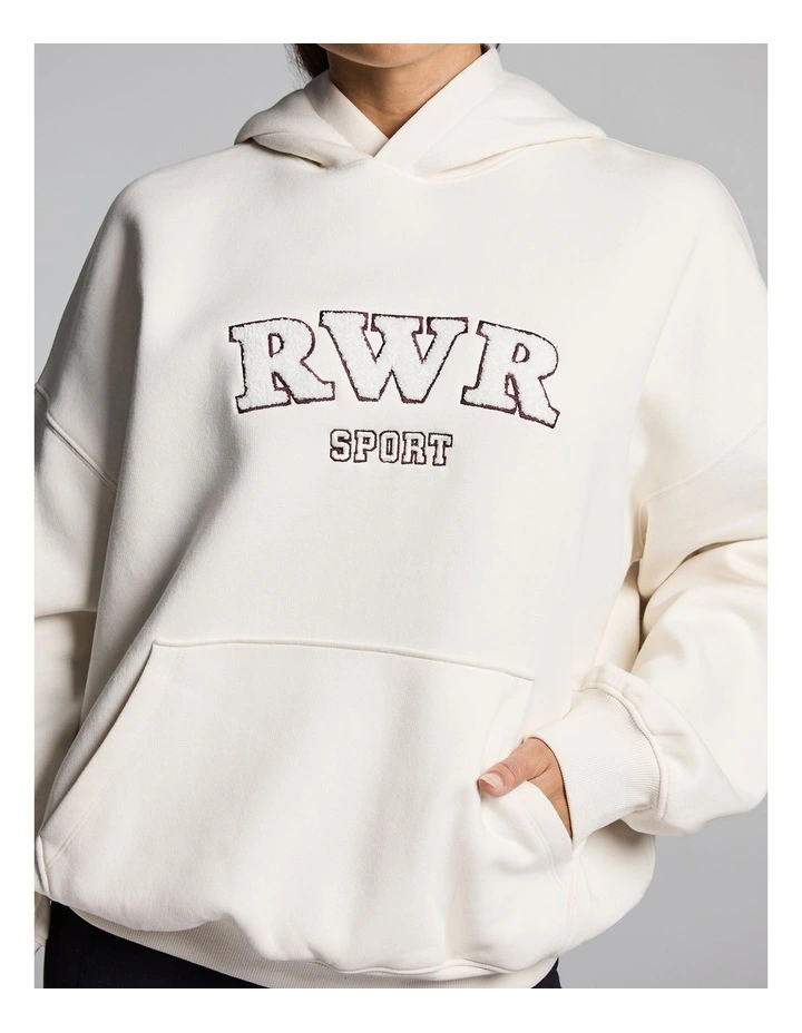 Cosy Fleece Longline Hoodie Cream image 4
