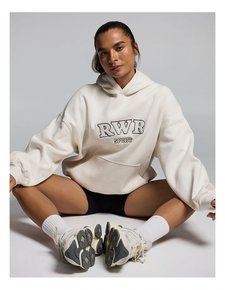Cosy Fleece Longline Hoodie Cream image 6