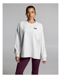 Baggy Fit Long Sleeve Tee Light Grey Marle