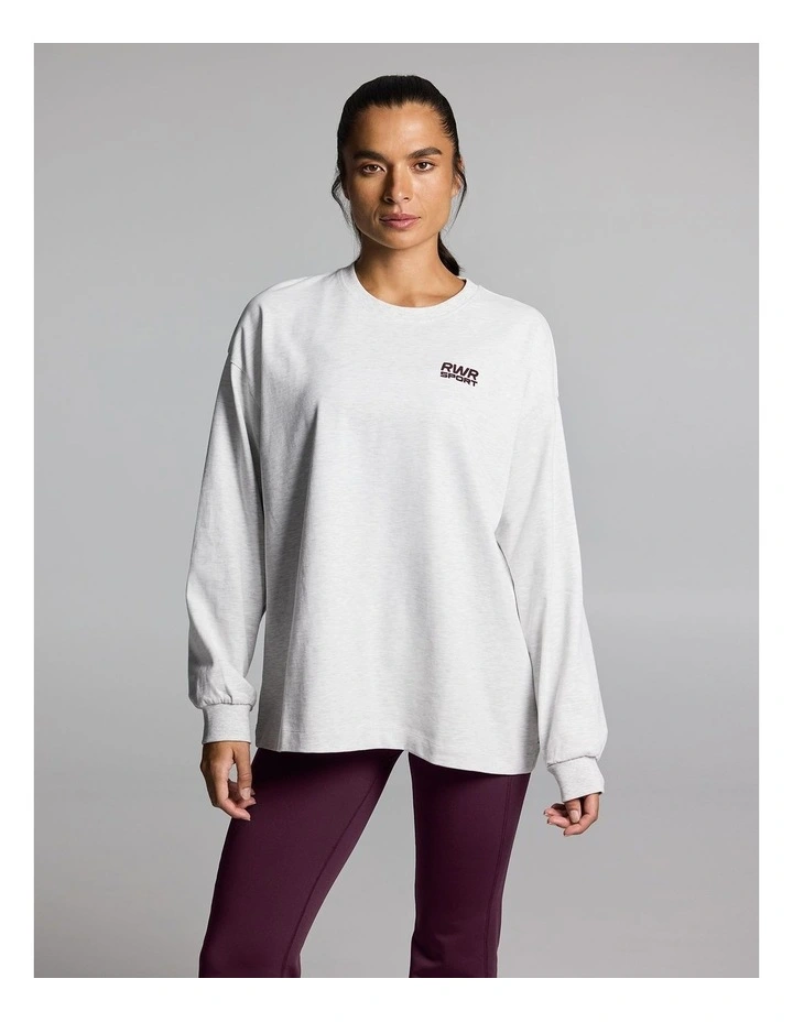 Baggy Fit Long Sleeve Tee Light Grey Marle image 1