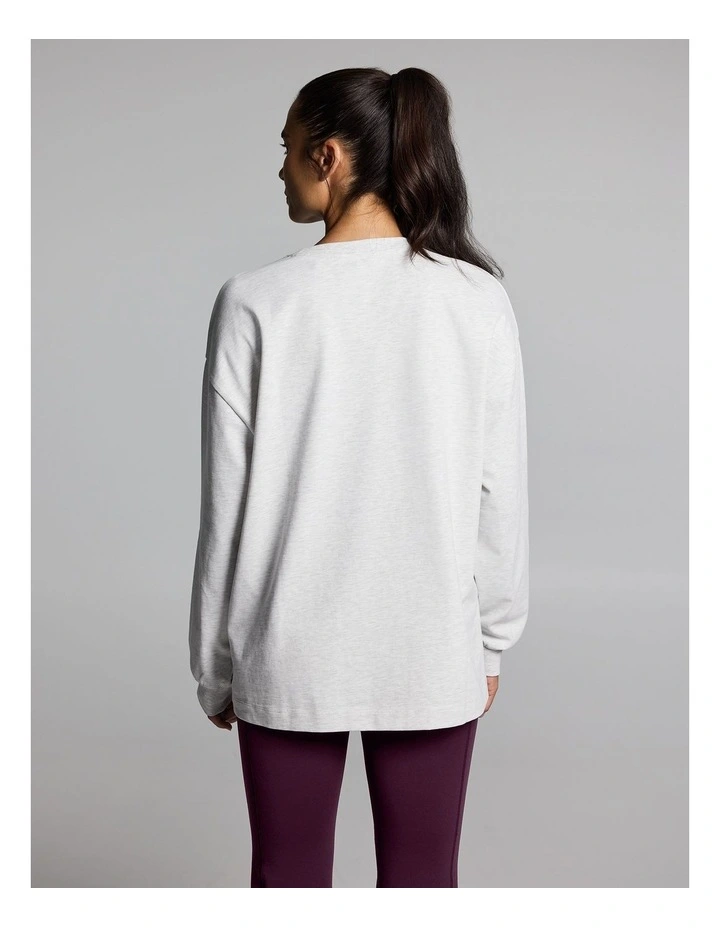 Baggy Fit Long Sleeve Tee Light Grey Marle image 2