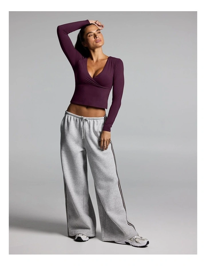 Base One Cross Front Long Sleeve Top Cherry Cola image 5