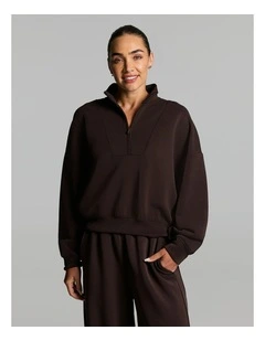 Travel 1/2 Zip Cocoa