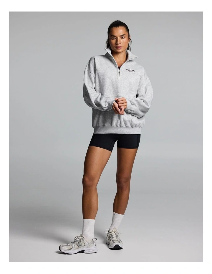 Cosy Fleece Longline 1/2 Zip Mid Grey Marle image 5