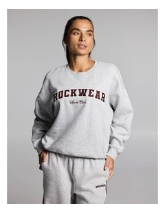 Cosy Fleece Crew Mid Grey Marle