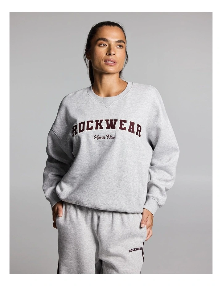 Cosy Fleece Crew Mid Grey Marle image 1