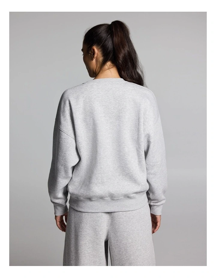 Cosy Fleece Crew Mid Grey Marle image 2