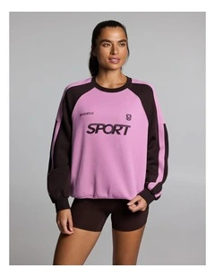 Cosy Fleece Oversized Crew Dusty Pink
